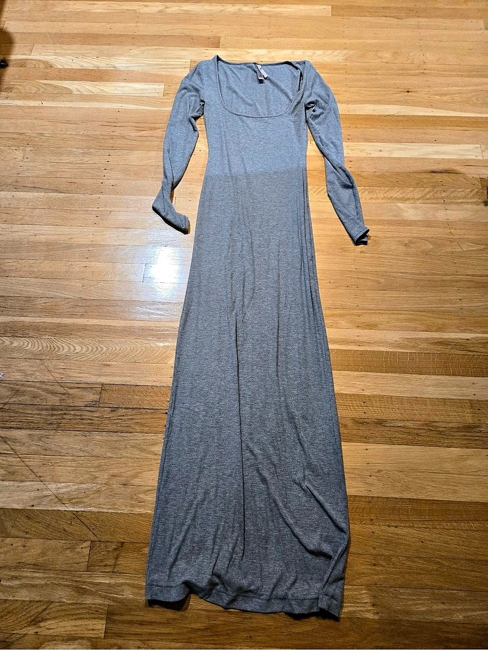 Skims Soft Lounge Long Sleeve Dress Gray Maxi